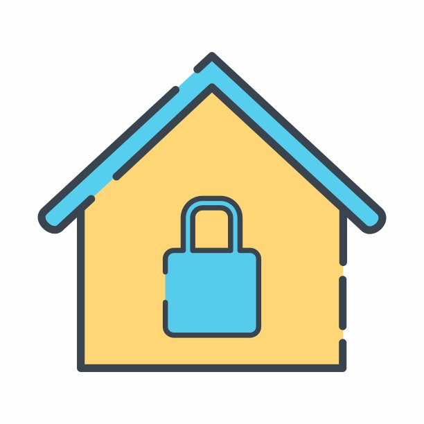 矢量图形的安全房子-线削减风格图片下载