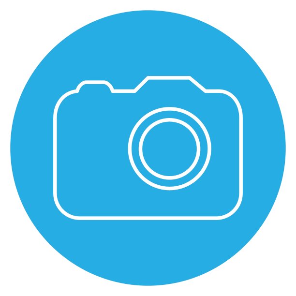 图标向量的相机-蓝色眼睛风格图片下载