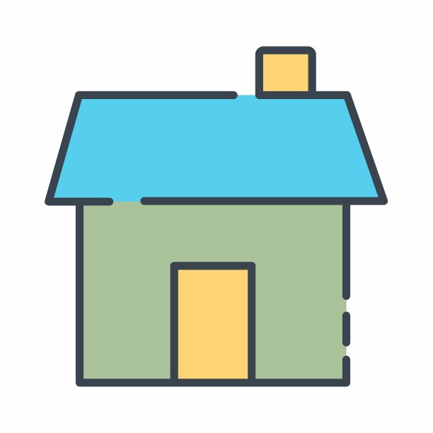 矢量图形的房子-线切割风格图片下载