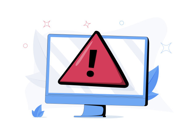 微小的人检查操作系统错误警告网页孤立平面矢量插图。卡通的错误。图片下载