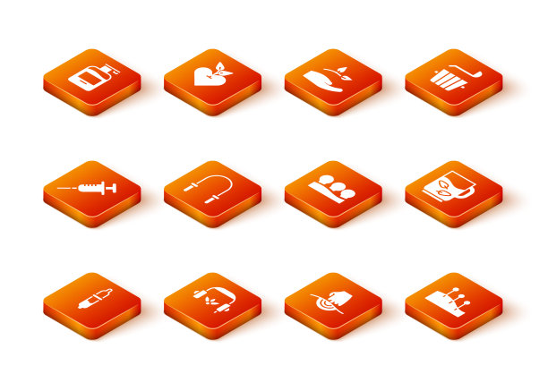 设置移液管，耳机冥想，注射器，跳绳，按摩，真空罐，针灸治疗和杯子的茶和叶子图标。向量图片下载