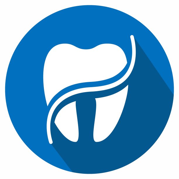 牙线图标矢量-长阴影风格图片下载