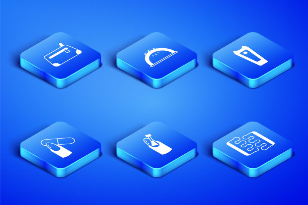 设置脚趾甲分离器，化妆包，指甲，锉刀，指甲灯和切割图标。向量图片下载