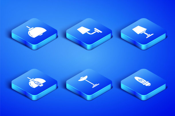 设置灯泡，吊灯，落地灯，壁灯和表图标。向量图片下载