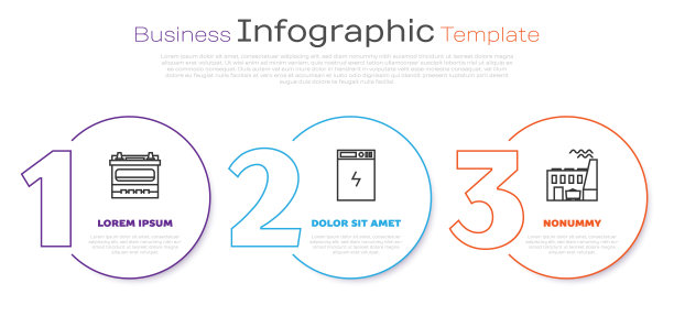 集汽车蓄电池、电源、燃煤电厂、工厂为一体。业务信息模板。向量图片下载