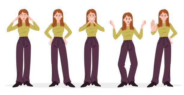 一套人物职业女性表达负面情绪图片下载