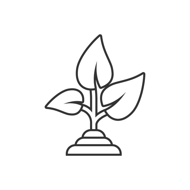 平面风格的叶子图标。植物向量插图在白色孤立的背景。花卉招牌经营理念。图片下载