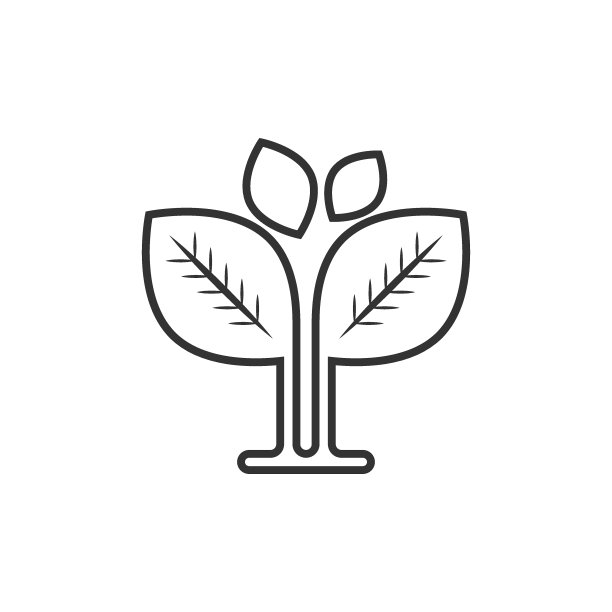 平面风格的叶子图标。植物向量插图在白色孤立的背景。花卉招牌经营理念。图片下载