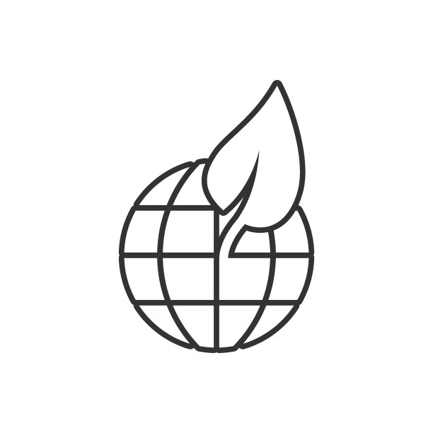 行星和叶片图标在平面风格。世界和生态矢量插图在白色孤立的背景。全球有机的经营理念。图片下载