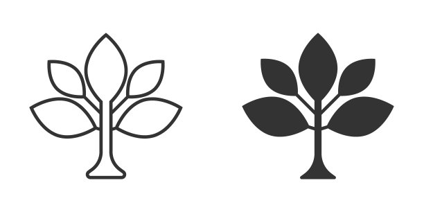 平面风格的叶子图标。植物向量插图在白色孤立的背景。花卉招牌经营理念。图片下载