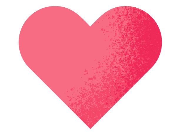 粉红色心的插图，渐变纹理图片下载