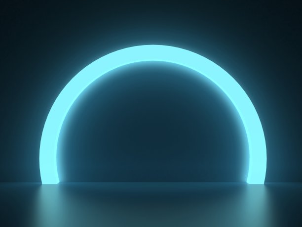 站在霓虹灯3d渲染图片下载