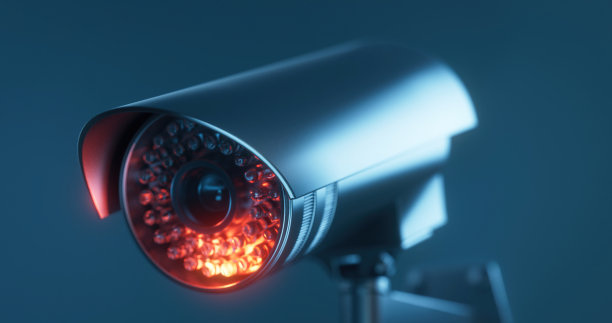 深蓝色背景上的红外摄像机图片下载
