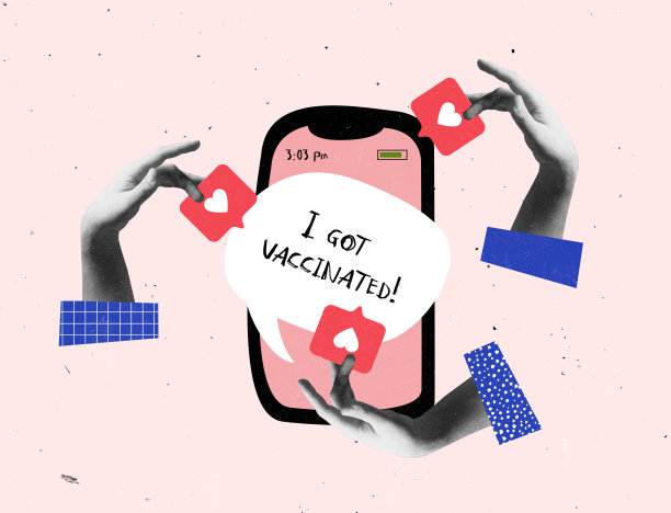 Contemporray艺术拼贴。手与爱心符号在手机与社交媒体应用程序图片下载