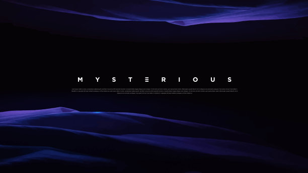 高级霓虹灯亮黑色背景复杂的彩色织物和流动的图形元素。图片下载