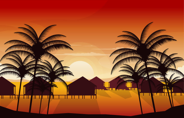 日出马尔代夫夏日假期海滩海岛度假旅游观图片下载