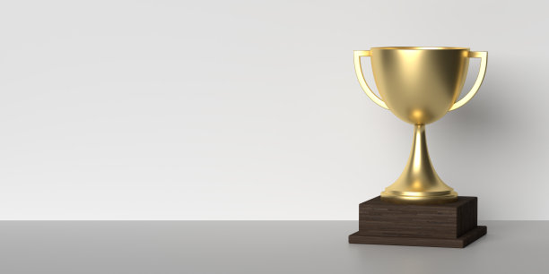 现实的金杯奖杯奖与文字空间底座图片下载