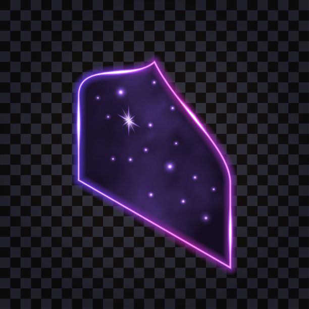 霓虹之门，夜空繁星。孤立的窗口与霓虹灯发光框架和闪亮的星星在星系空间。虚拟现实，魔法游戏元素。等距视图。矢量图图片下载