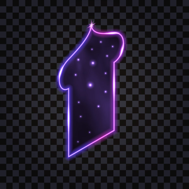 通往星系空间的霓虹灯之门。异构观，孤立框架。霓虹灯，星星星云，黑夜星空。阿拉伯语的窗口。神奇的幻想门户。矢量图图片下载