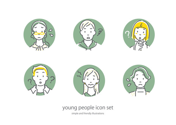 年轻人，简单的插图图片下载