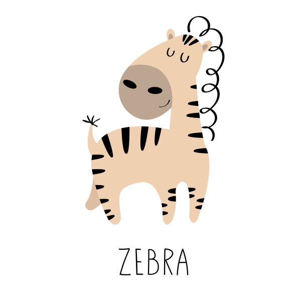 卡通风格的斑马图片下载