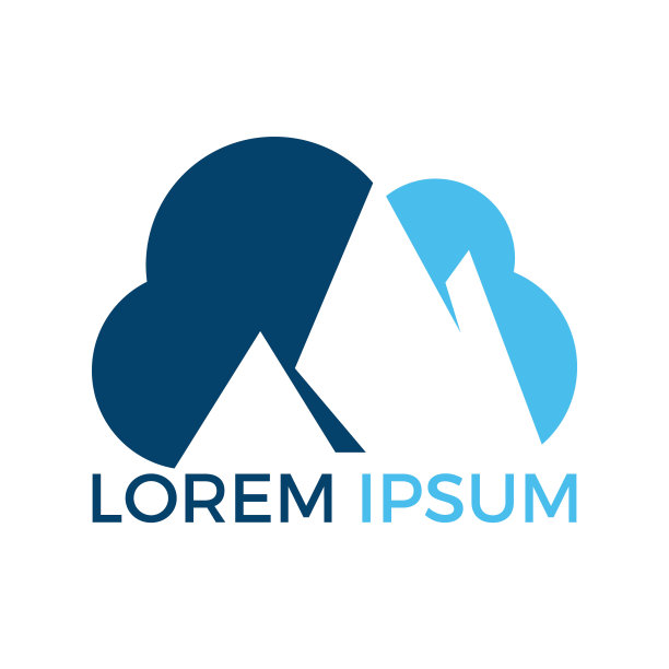 山云标志设计。山景和云标志设计。图片下载