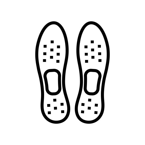 鞋垫矢量线性图标图片下载