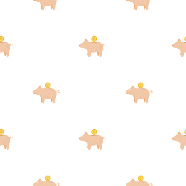 储蓄罐无缝模式。有趣的金融玩具背景。图片下载