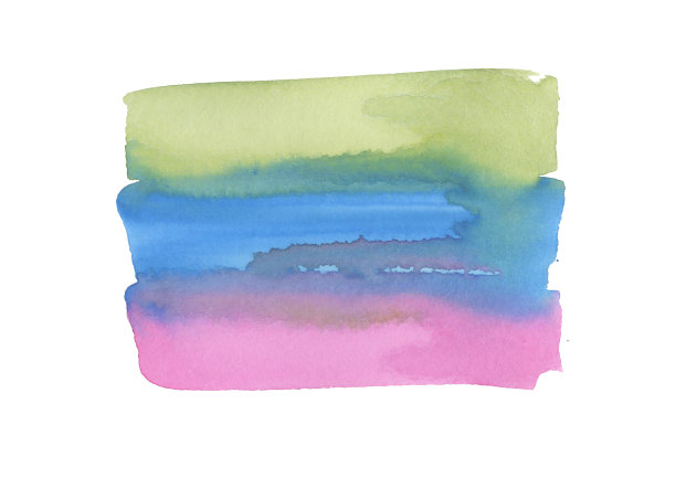 水彩抽象背景。粉色、绿色和蓝色的水花图片下载