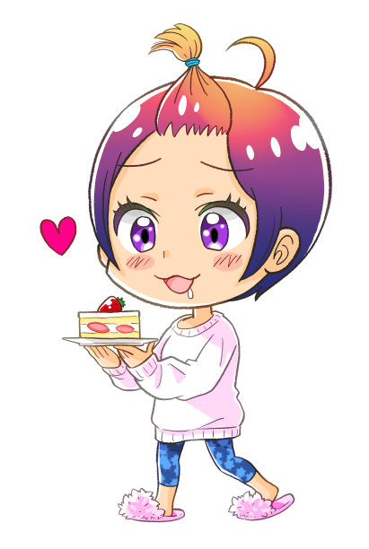 漫画卡哇伊赤壁女孩插图(奖励自己)图片下载