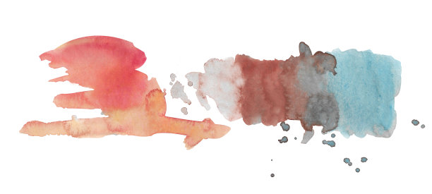 明亮的水彩污渍。飞溅阴影在白色背景。抽象手绘泼洒色图片下载