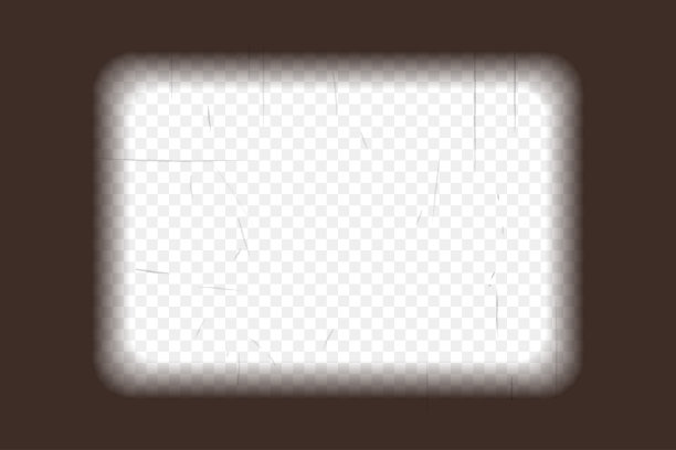 旧的棕色电影框架与透明的背景。仿古幻灯幻灯片模板在现实主义风格。图片下载