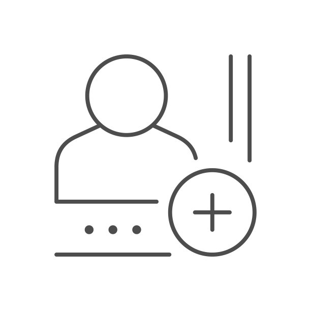 添加新的联系人线轮廓图标图片下载