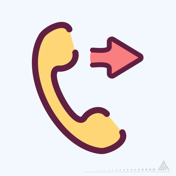 图标电话传出-彩色线切割风格图片下载