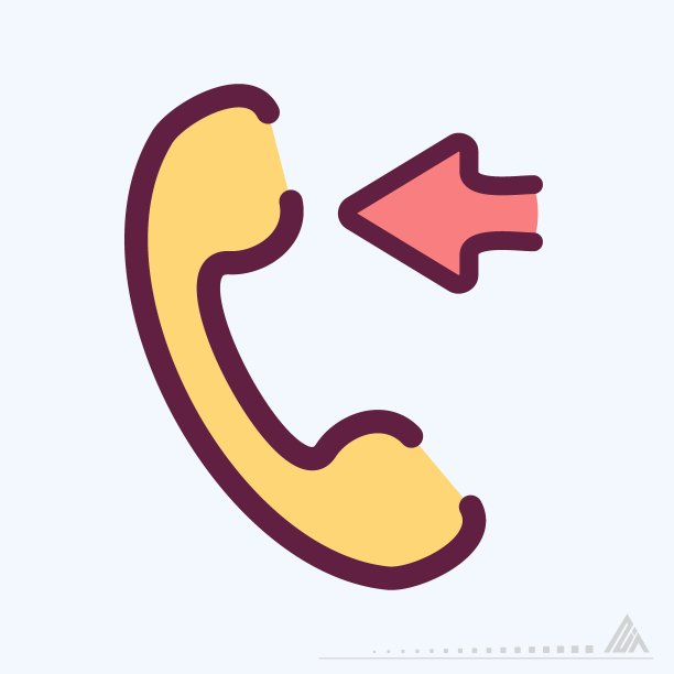 图标电话传入-彩色线切割风格图片下载