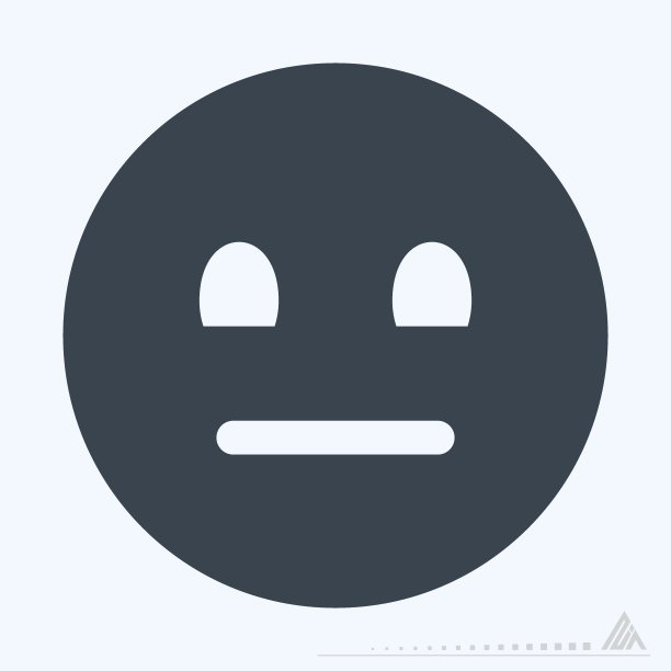 Icon Emoticon Neutral -字形风格图片下载