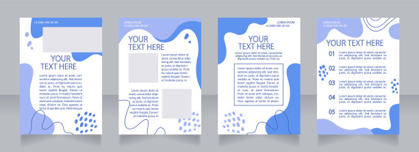 宠物美容推广空白宣传册布局设计。动物服务。垂直海报模板设置为文本的空复制空间。预先制作的公司报告收集。可编辑的传单纸页图片下载