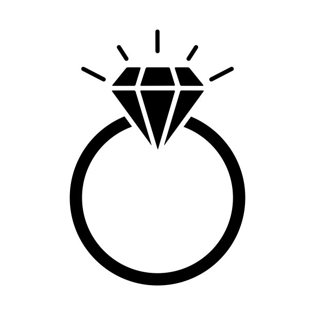 钻石戒指图标矢量设计模板插图标志和符号图片下载