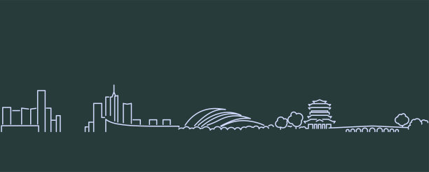 合肥单线天际线概况图片下载