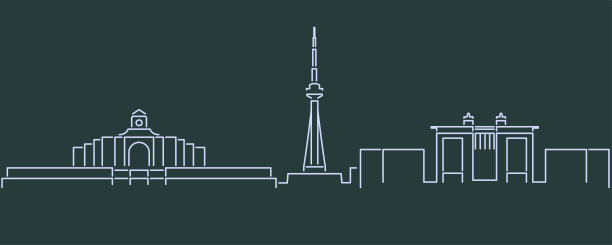 长春单线天际线轮廓图片下载