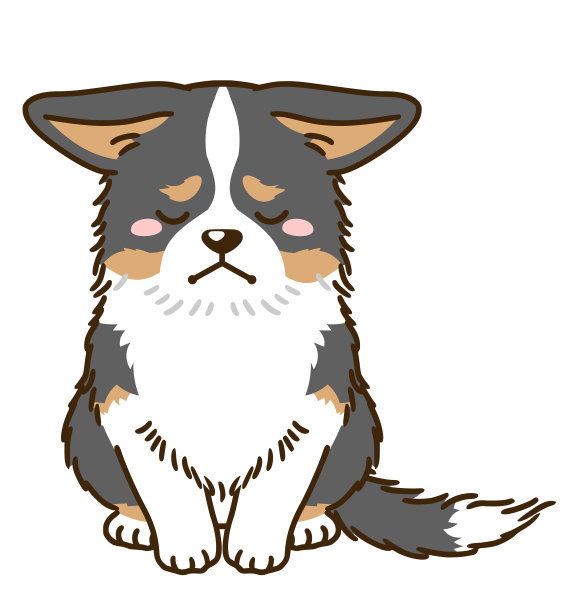 悲伤的小狗(三色)图片下载