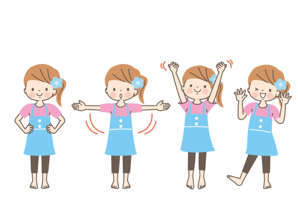 体操女孩插画套装图片下载