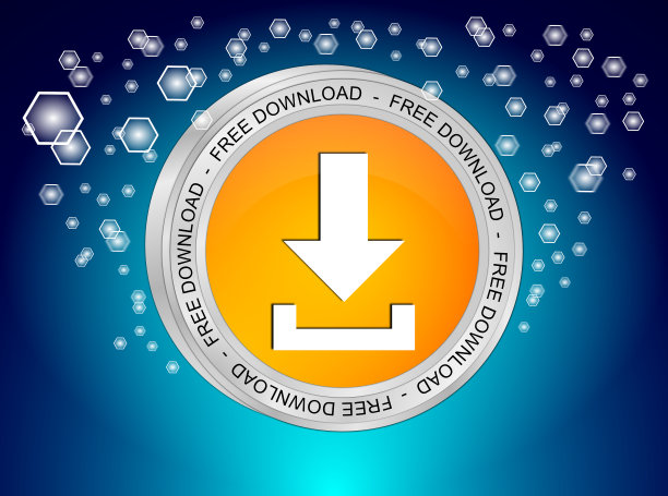 免费下载按钮橙色- 3D插图图片下载