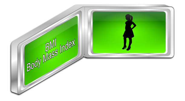 BMI -身体质量指数按钮- 3D插图图片下载