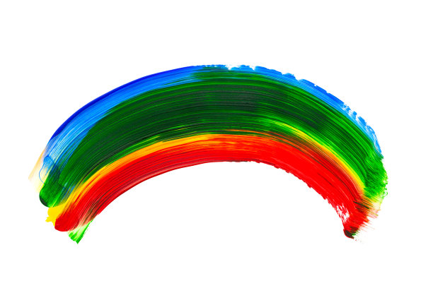 彩色的笔触从不同的充满活力的颜色孤立在白色背景上。抽象的笔画。彩色水彩笔触。图片下载