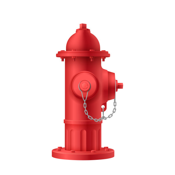消防栓现实的图标。市区红管，用于帮助消防员灭火图片下载