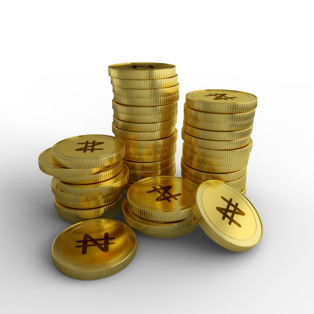 3D渲染堆抽象尼日利亚奈拉硬币的概念图片下载