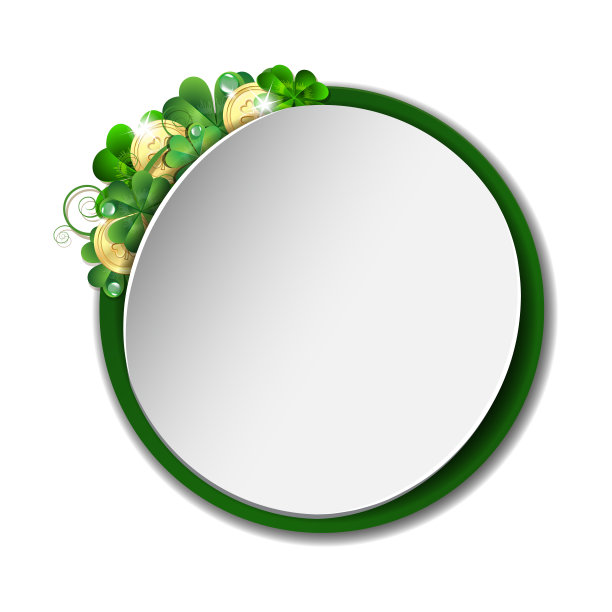 印有三叶草叶子和金币的圣帕特里克节横幅图片下载