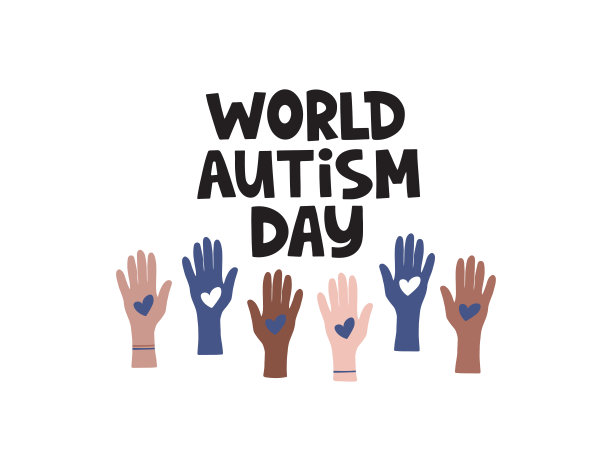 自闭症意识日矢量插图。素材图片