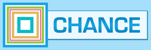 机会蓝色彩色方块内水平图片下载